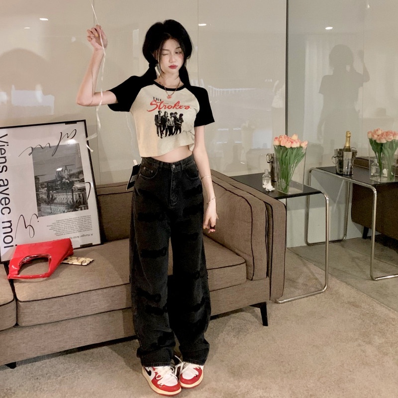 Áo Thun Tay Ngắn Dáng Ôm In Họa Tiết Đơn Giản Thời Trang Mùa Hè Cho Nữ