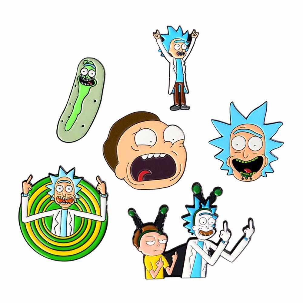 FORBETTER Ghim Cài Áo Hình Nhân Vật Hoạt Hình Rick and Morty Tráng Men Cổ Điển Sáng Tạo Làm Quà Tặng Cho Bé Gái