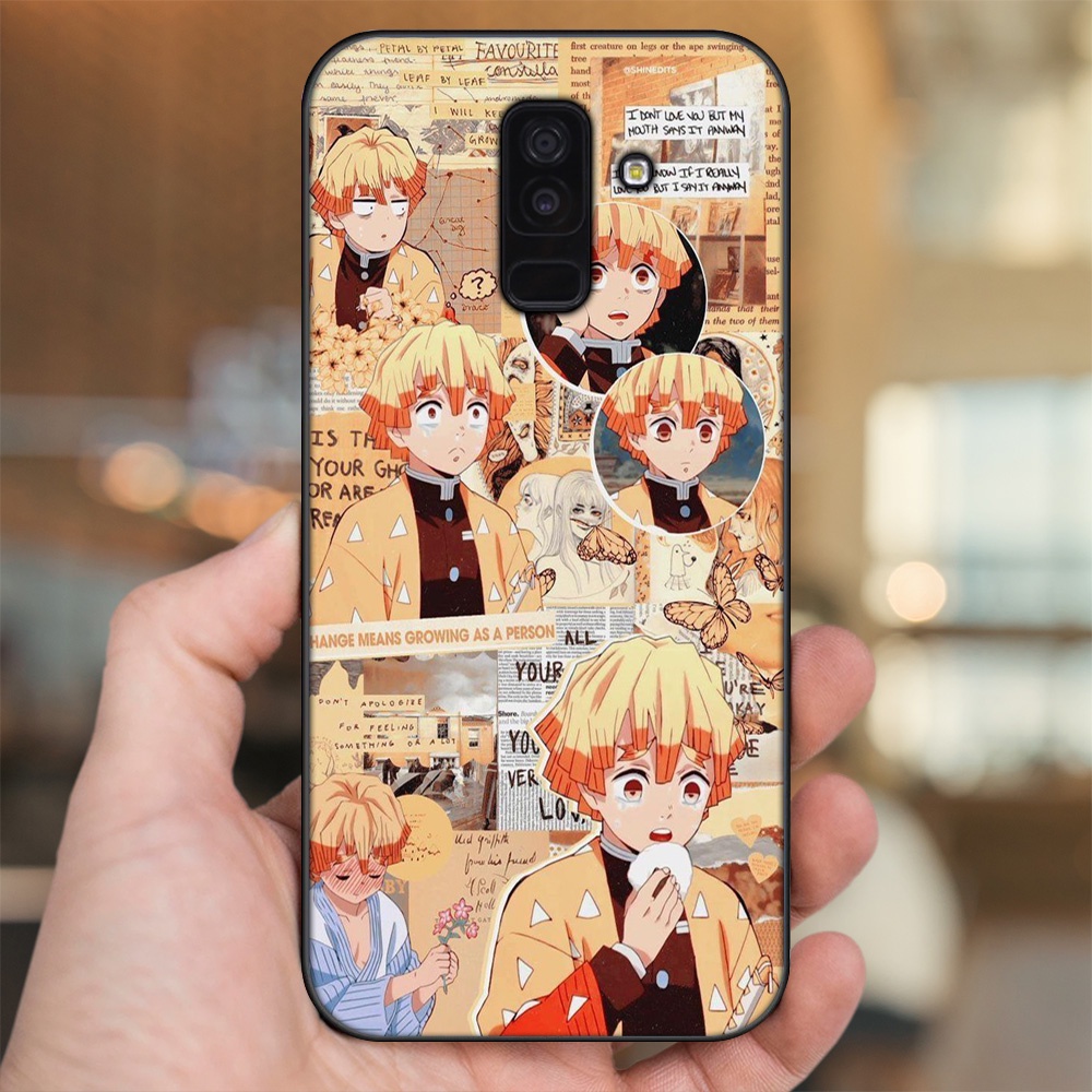 Ốp lưng Samsung A6 Plus viền đen in hình Zenitsu Kimetsu no Yaiba