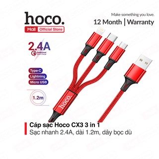 CÁP SẠC 3 ĐẦU HOCO CX3
