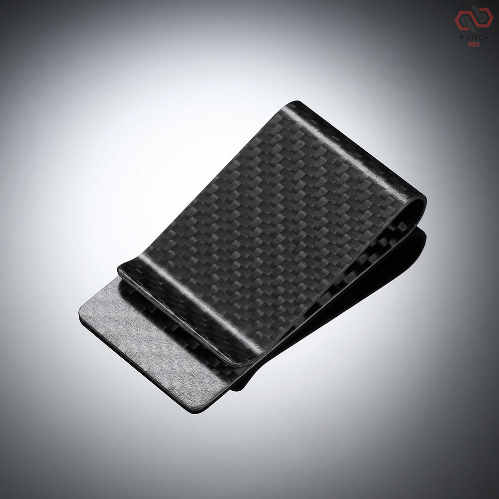 Black Carbon Fiber Wallet Money Clip Credit Card Business Card Clip Holder for Men