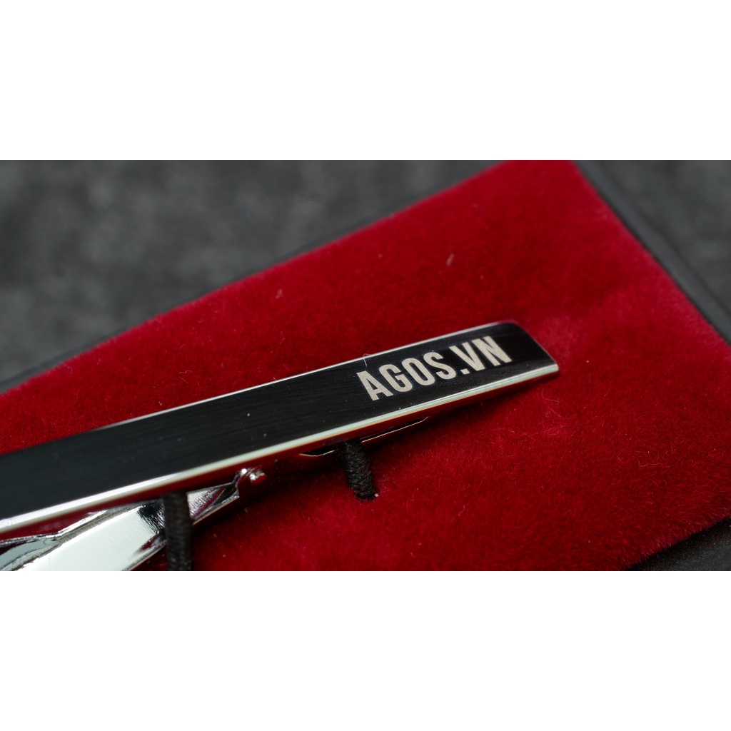 Kẹp Cà Vạt Bạc 6cm - Khắc Tên Theo Yêu Cầu