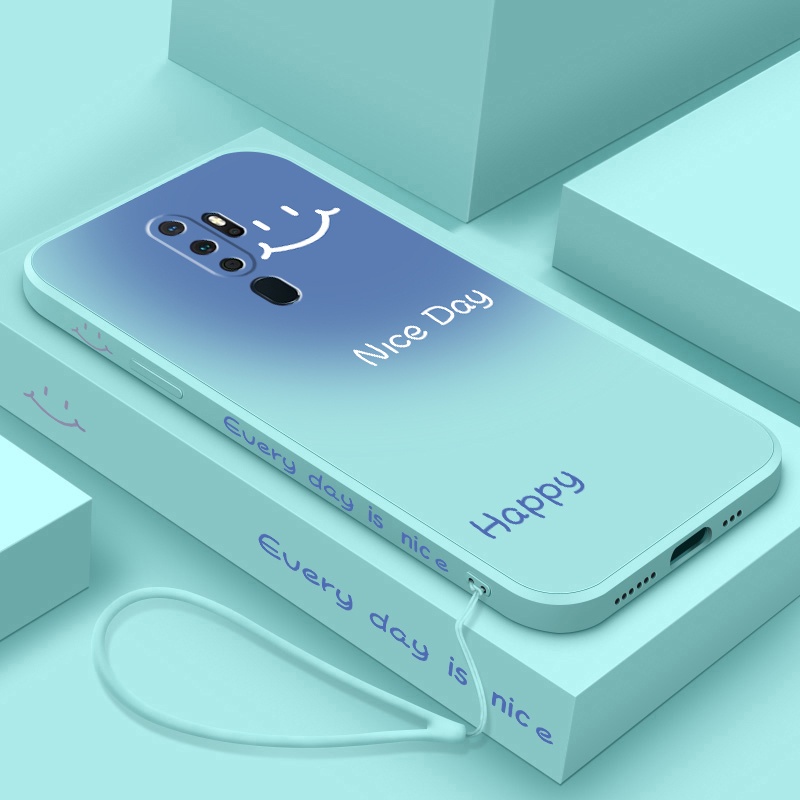 Ốp Điện Thoại Silicon Mềm Siêu Mỏng Màu Tương Phản Hình Mặt Cười Chống Sốc Cho OPPO A9 2020 A5 2020 F11 PRO F11