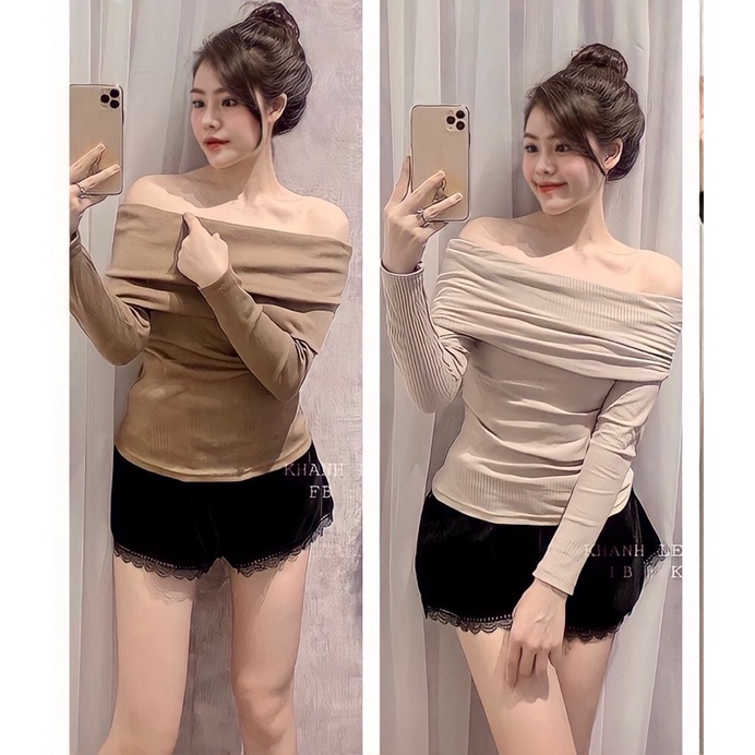 Áo Len Tăm Trễ Vai màu Cực Xinh