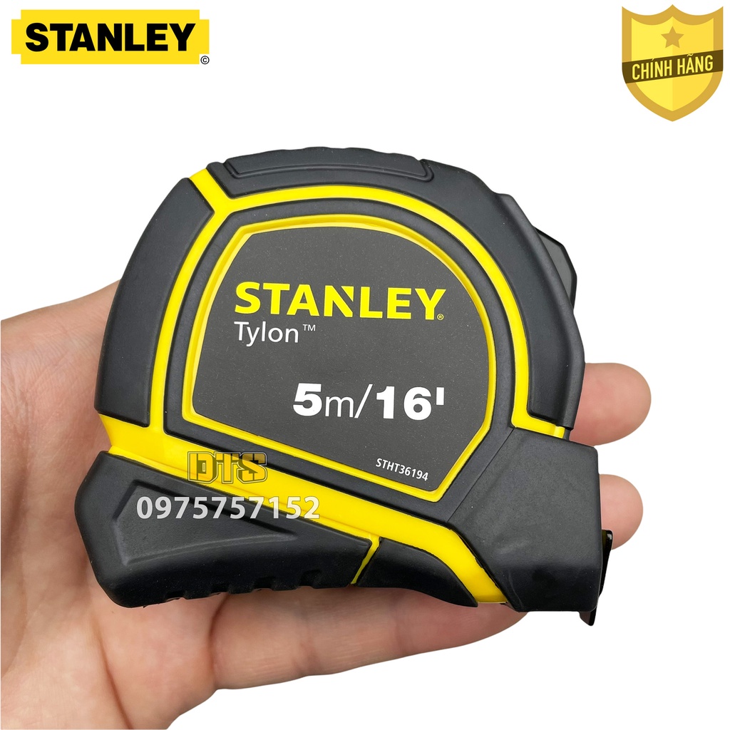 Thước cuộn thép 5m TYLON hãng STANLEY Mỹ, thước kéo nền vàng lưỡi phủ NYLON rõ nét, vỏ bọc nhựa ABS chống va đập, bền bỉ