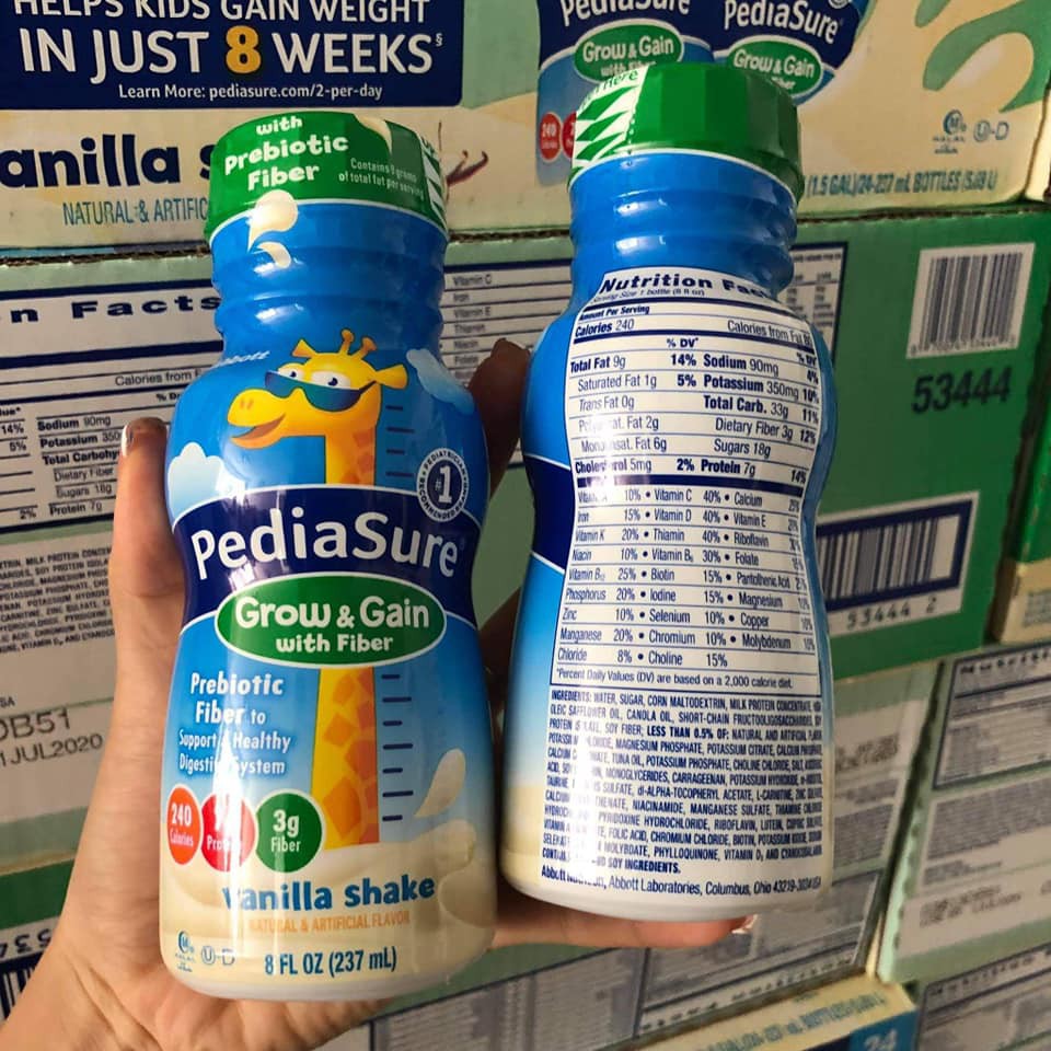 Sữa nước Pediasure Prebiotic Fiber chất xơ vani 237ml Mỹ