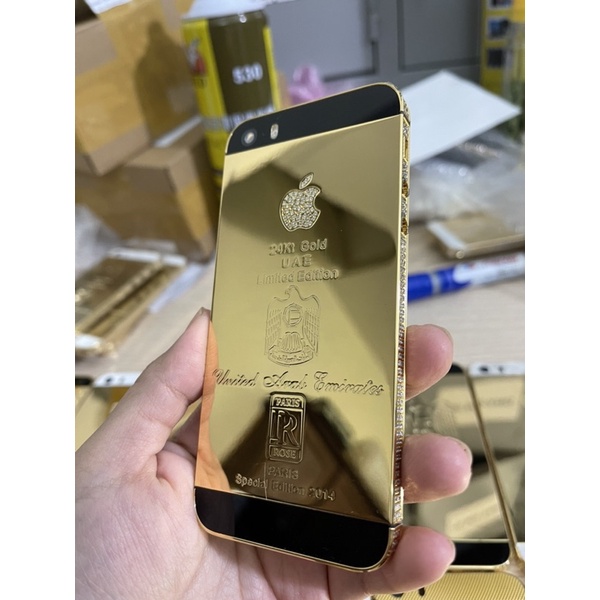 Vỏ iphone 5s/se mạ vàng gold 24k