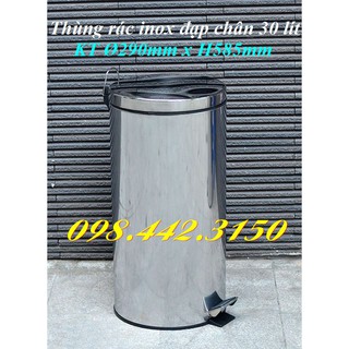 Thùng rác inox đạp chân 30L