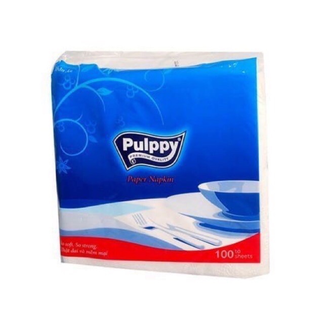 Combo 3 bịch Khăn giấy vuông E’mos / Pulppy cao cấp 100 tờ