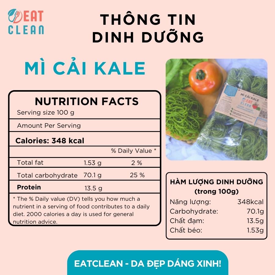Combo 2 gói Mì rau củ EATCLEAN  - Giàu chất xơ & Vitamin, Ăn kiêng, Healthy, Eat Clean