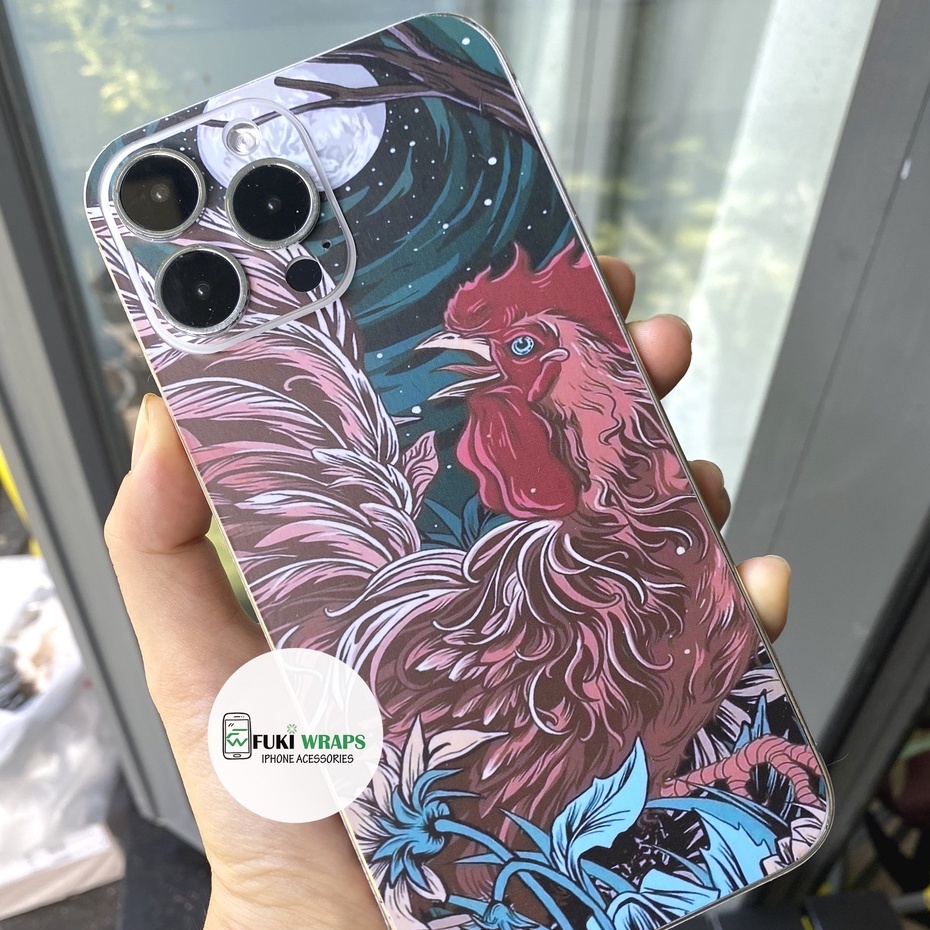 Tấm dán Skin Mặt Sau Con Gà FULL VIỀN Dành Cho 13prm , 12prm , 11prm , x , xsm , ip11 , ip12 , ip13 - FukiShop