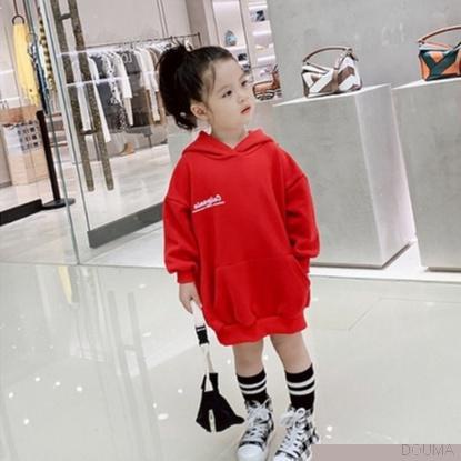 Đầm hoodie tay dài dáng rộng thời trang thu đông dành cho bé gái