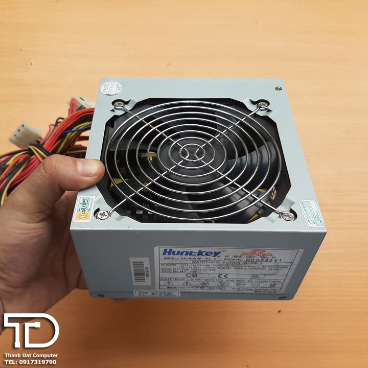 Nguồn Huntkey công suất thực 400W fan 12 nguồn phụ 6 pin - Nguồn máy tính Huntkey CP-400HP/CP-400H