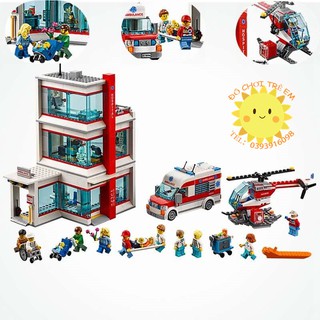 Đồ chơi Lắp ghép Mô hình Bệnh Viện Trực Thăng Cứu Hộ 02113 19099