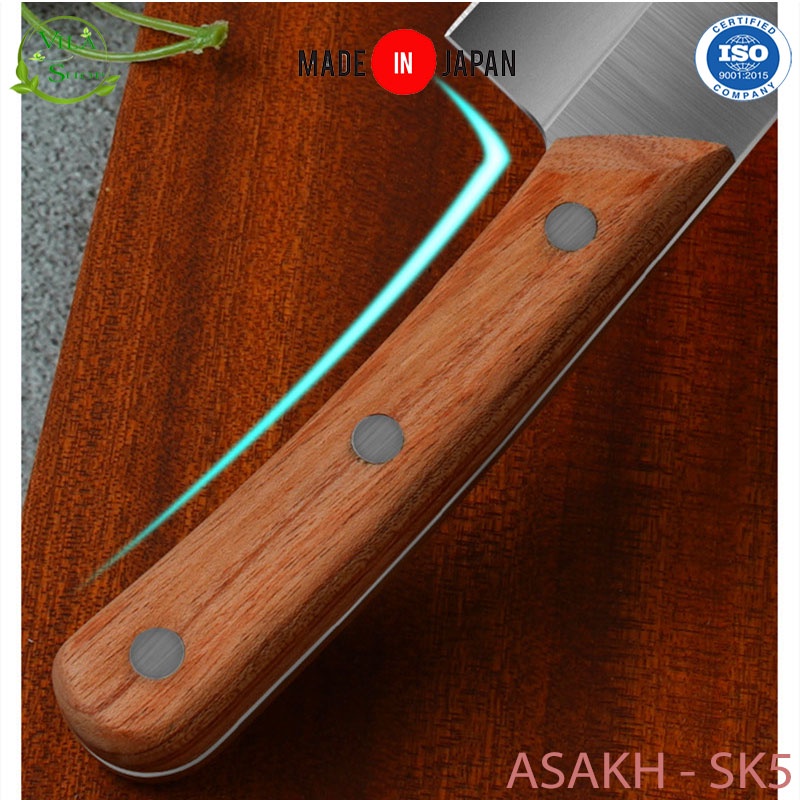 Dao Kéo Gọt Hoa Quả Cán Gỗ, Dao Nhật Nội Địa ASAKH - SK5 Chuyên Gọt - Cắt Hoa Quả Chất Liệu Inox Siêu Sắc