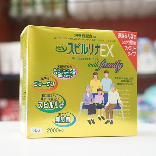 Tảo vàng Spirulina EX Nhật Bản (1 set 2 lọ, mỗi lọ 1000 viên) [02/26]