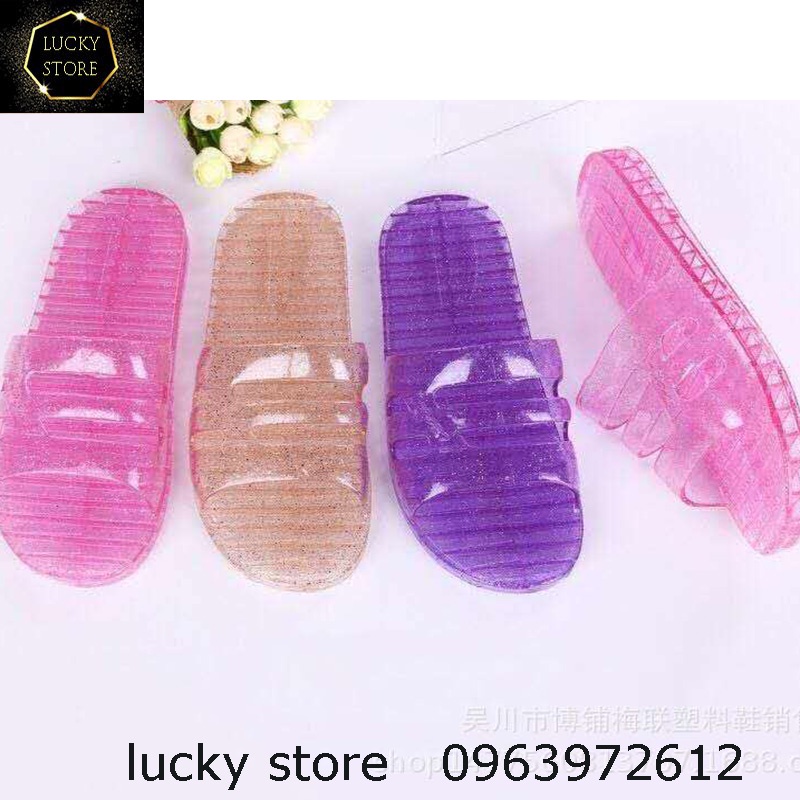 Dép Kim Tuyến Đi Trong Nhà, Dép Nhựa Kim Tuyến Nữ