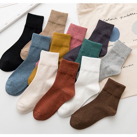 Tất Nữ Cổ Cao Cotton Phong Cách Vintage Hàn Quốc được chọn màu mẫu T09