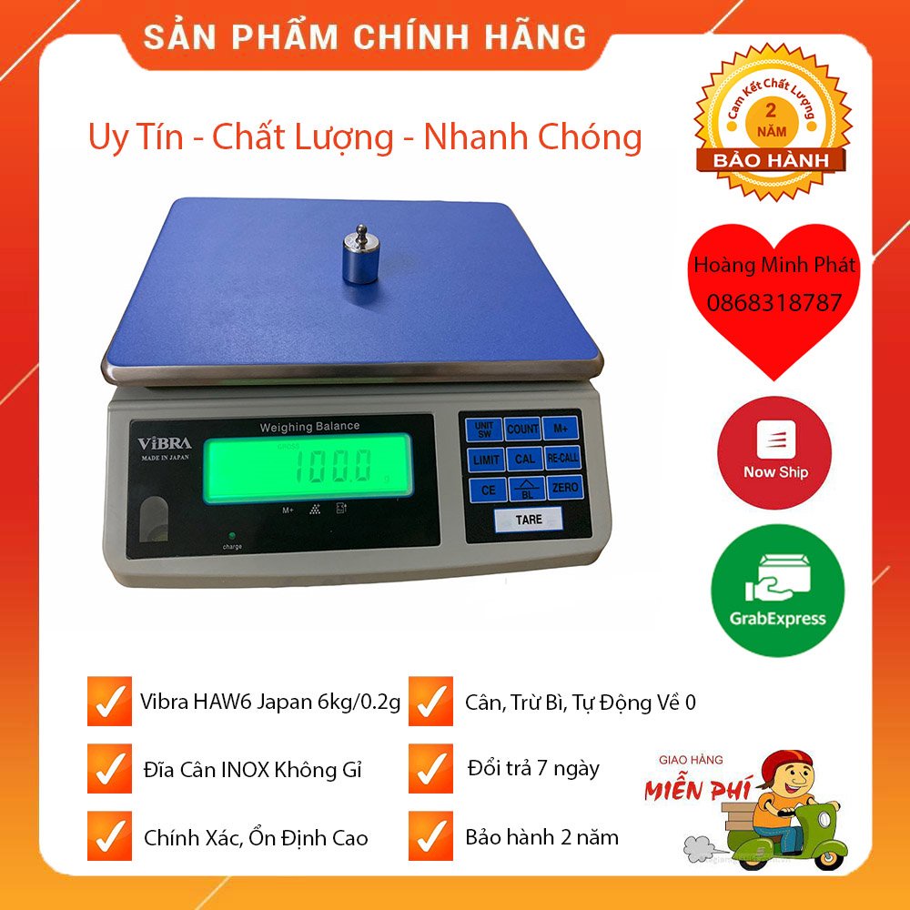 Cân Điện Tử Cân Hàng Vibra Japan HAW [3kg/0.1g] - [6kg/0.2g] - [15kg/0.5g] - [30kg/1g] - Bảo Hành 2 Năm