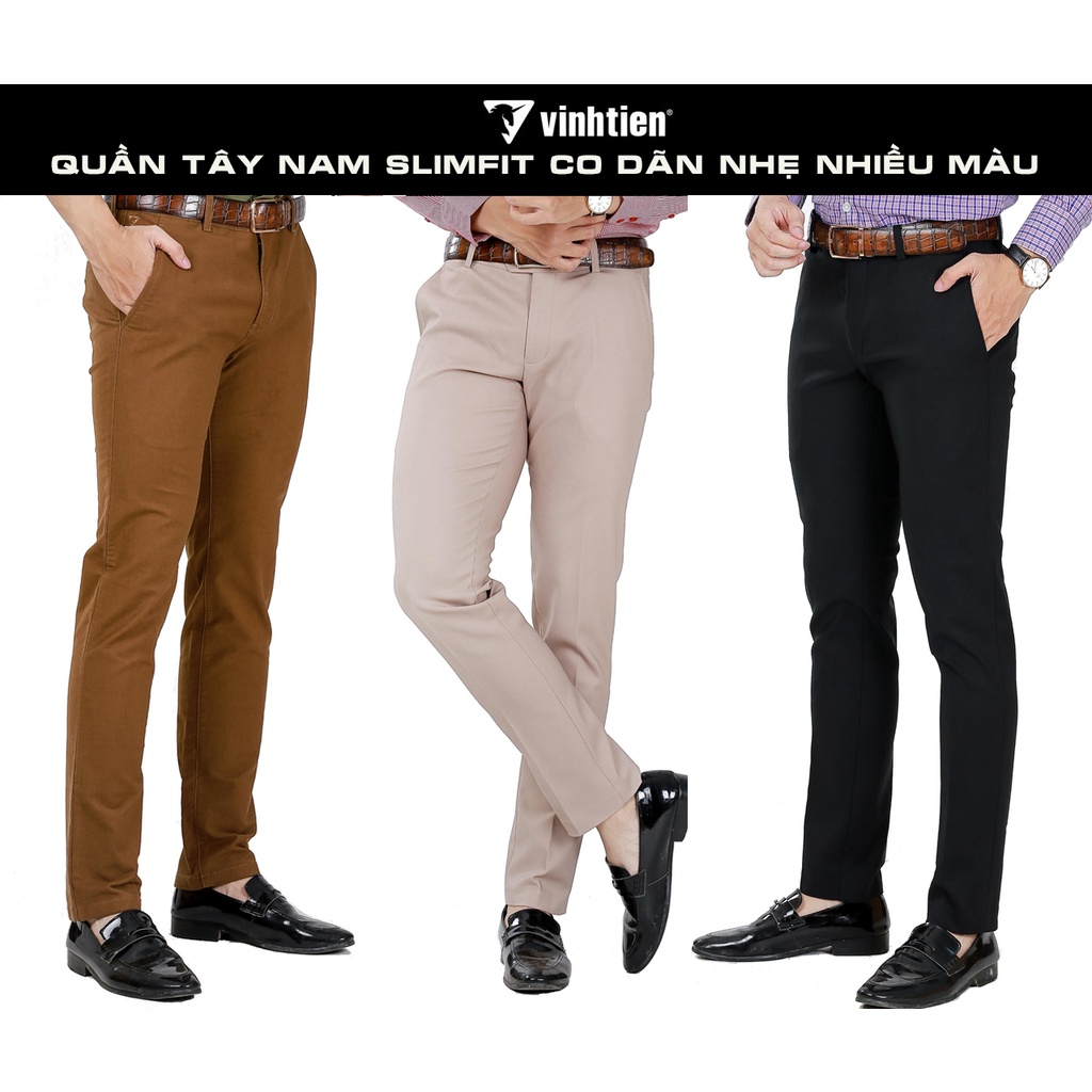 Quần tây Nam Vĩnh Tiến Trơn Màu Dáng Trẻ Xanh Coban