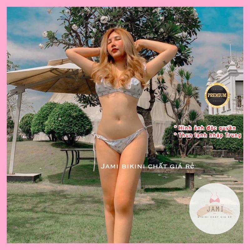 BIKINI 2 mảnh tam giác quần bơi chíp dây hoa lá nhí mùa thu JAMI - MM109