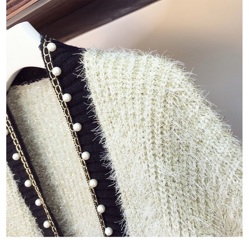 🌸Hàng Order🌸Áo Khoác Len Lông Đính Ngọc Viền Áo  Nữ Tính🌸Hàng Quảng Châu | BigBuy360 - bigbuy360.vn