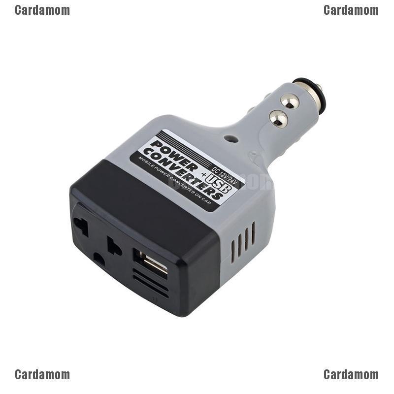 Bộ chuyển đổi điện DC 12V/24V sang AC 220V +USB{3C} tiện dụng