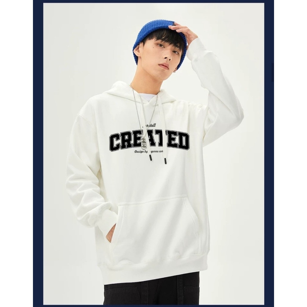 Áo Hoodie Mũ Trùm Đầu CREATED Nỉ Fom Nam Nữ Trẻ Trung Năng Động, Nỉ Ngoại Dày Dặn Thời Trang Ho Trend Mã GAREM 2203