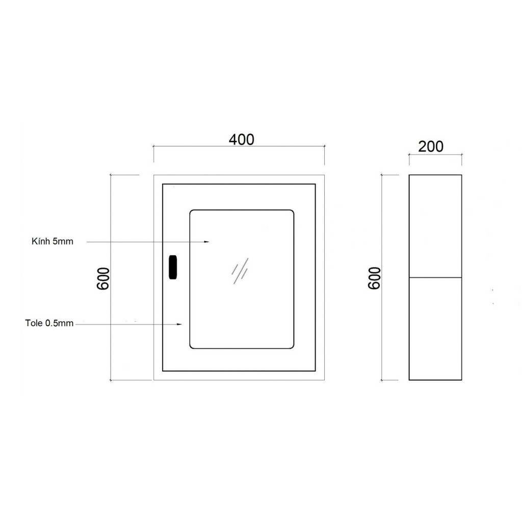 Tủ đựng thiết bị PCCC 400x600x200-TRONG NHÀ