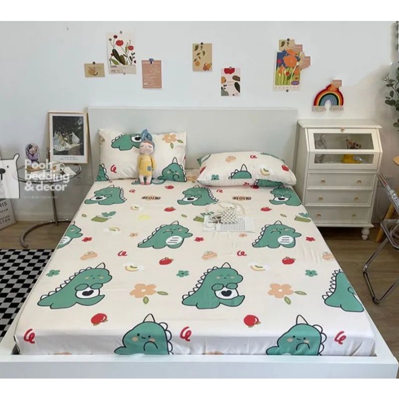 (rẻ đẹp) Trọn Bộ ga gối chải giường 3 món 1 ga chun 2 vỏ gối đầu như hình nhiều mẫu khách chọn mẫu thoải mái | BigBuy360 - bigbuy360.vn