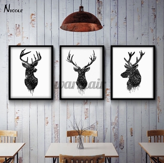 Tranh Treo Tường Vải Bố Hình Đầu Hươu