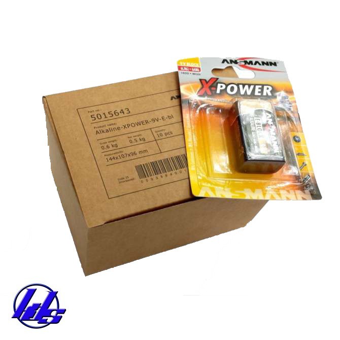 PIN VUÔNG 9V ANSMANN X-POWER E-BLOCK ALKALINE - VỈ 1 VIÊN