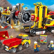 Lắp ráp xếp hình Lego City 60188 sy6999 Bela 10876 Lepin 02102 : Khu khai thác mỏ vàng có gấu đen 989 mảnh