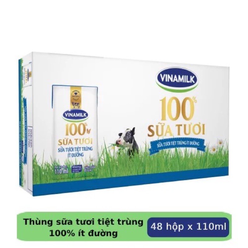 THÙNG 48 HỘP SỮA TƯƠI TIỆT TRÙNG VINAMILK 110ML