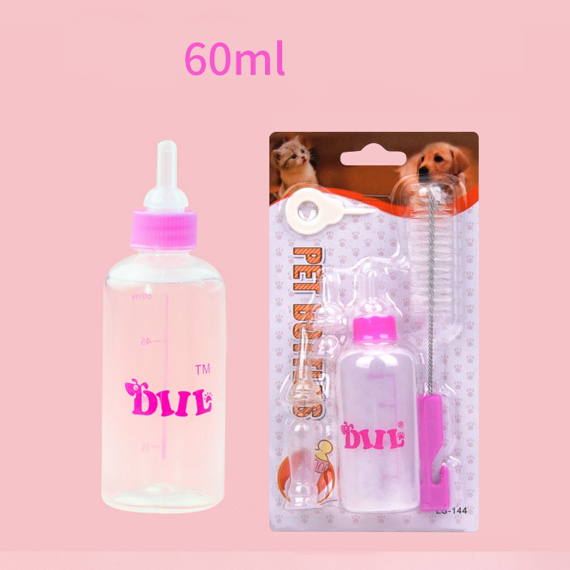 bình sữa ti cho chó mèo sơ sinh có núm vú giả2 loại 60ml -150ml kèm cọ rửa bình