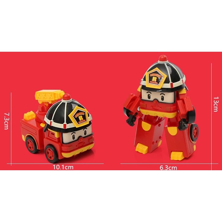 {Loại 1} Bộ 6 xe biến hình Robocar Poli phim hoạt hình Poli và những người bạn