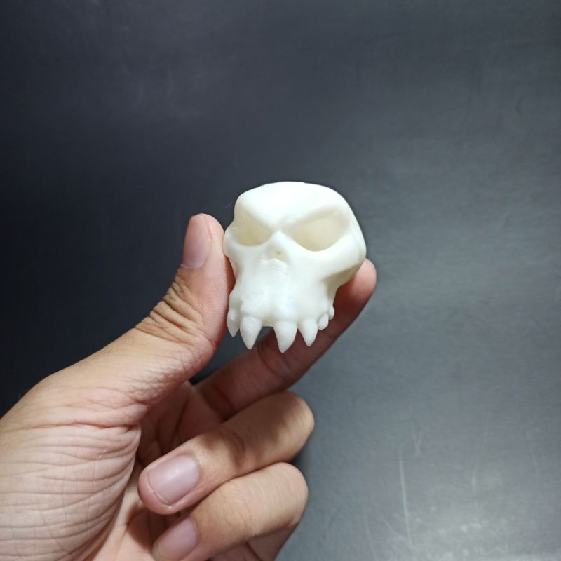 Mô hình đầu lâu Ork cao 36mm tỉ lệ 1:6, trang trí tiểu cảnh kinh dị, sa bàn, chuồng bò sát, halloween