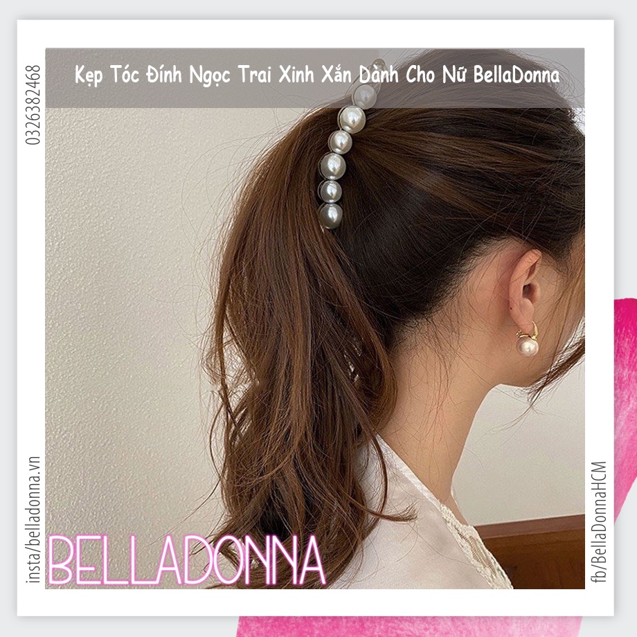 (HCM_Giao Nhanh) Kẹp Tóc Đính Ngọc Trai Xinh Xắn Dành Cho Nữ BellaDonna 23
