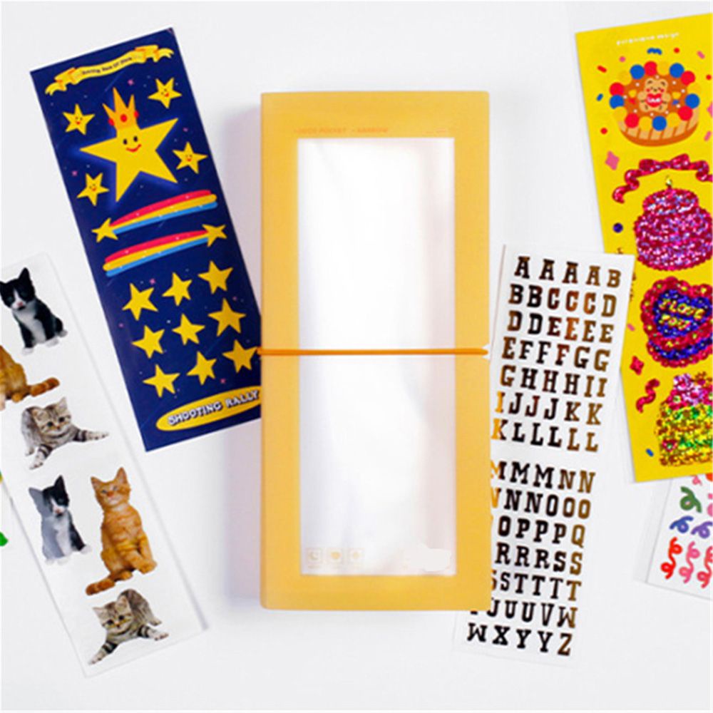 LONTIME Portable Stickers Storage Book Photo Folder Filing Products Insert 30Slots Transparent Bandage Bill Collection Idol Card Decorative Booklet