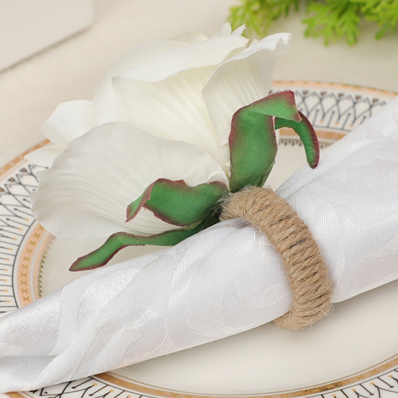 Khăn Ăn Họa Tiết Hoa Hồng Đơn Giản Hiện Đại Phong Cách Phương Tây