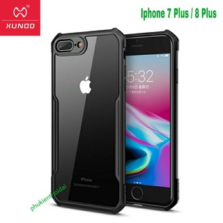 Ốp lưng Xundd Iphone 8 Plus / 7 Plus / 6 Plus / 6S Plus dùng chung chống sốc chống ố vàng lưng trong viền màu