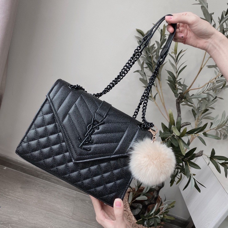 Túi Ô trám size 25 khoá đen