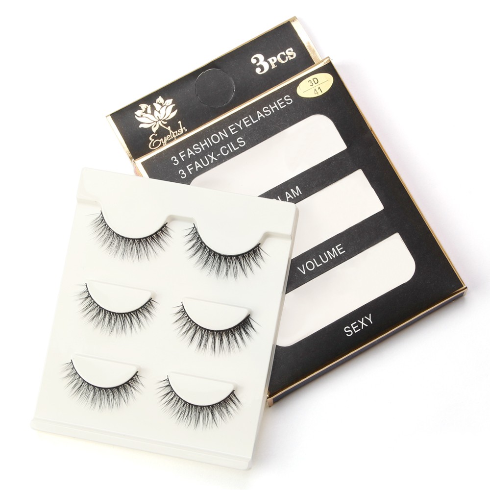 MAGEFY Bộ 3 Cặp 3D Lông Mi Giả/Lông mi tổng hợp 3D 3PCS 3 Fashion Eyelashes lông mi mềm sợi tơi, có độ cong sẵn kiểu dáng 3D có thể tái sử dụn