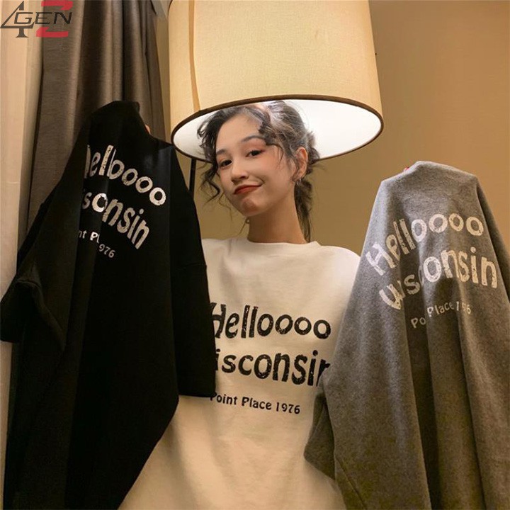 Áo thun / áo phông nữ form rộng tay lỡ hàng Quảng Châu Order chất đẹp giá rẻ thời trang unisex / Ulzzang