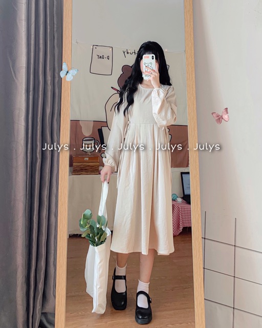 [Mã FAGREEN1505 giảm 10% tối đa 30K đơn 99K] Váy babydoll buộc nơ eo (ảnh thật kèm video cận cảnh) | BigBuy360 - bigbuy360.vn