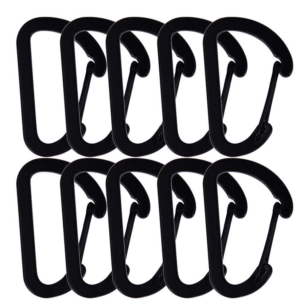 Set 10 Móc Khóa Leo Núi Bằng Hợp Kim Nhôm Màu Đen