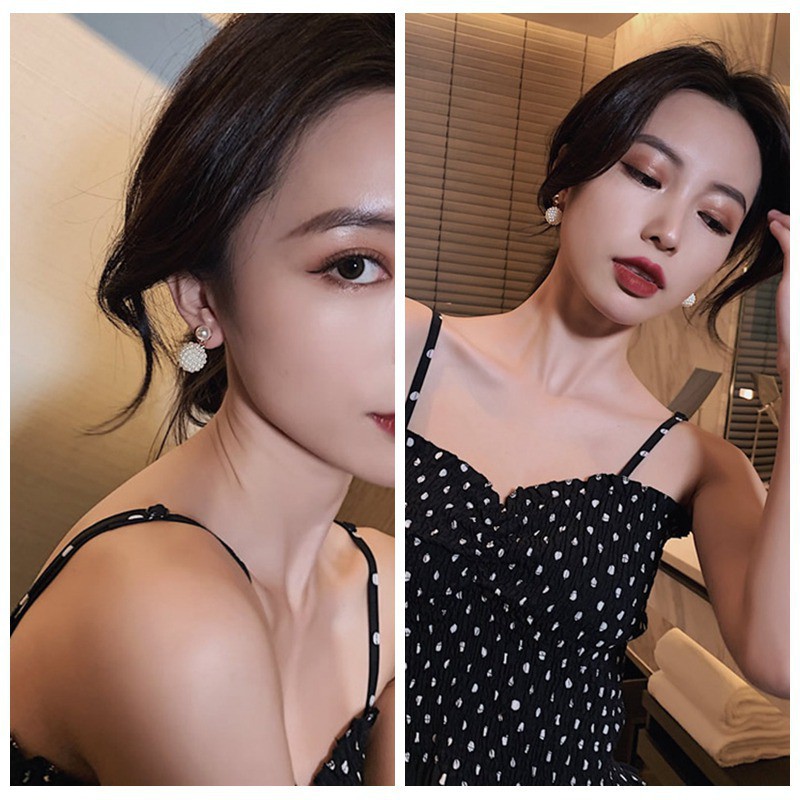 Bông tai đính ngọc trai thiết kế tinh tế thời trang cho nữ