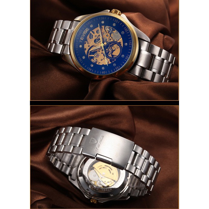 Đồng hồ cơ nam lộ máy 2 mặt cao cấp Tevise 8377