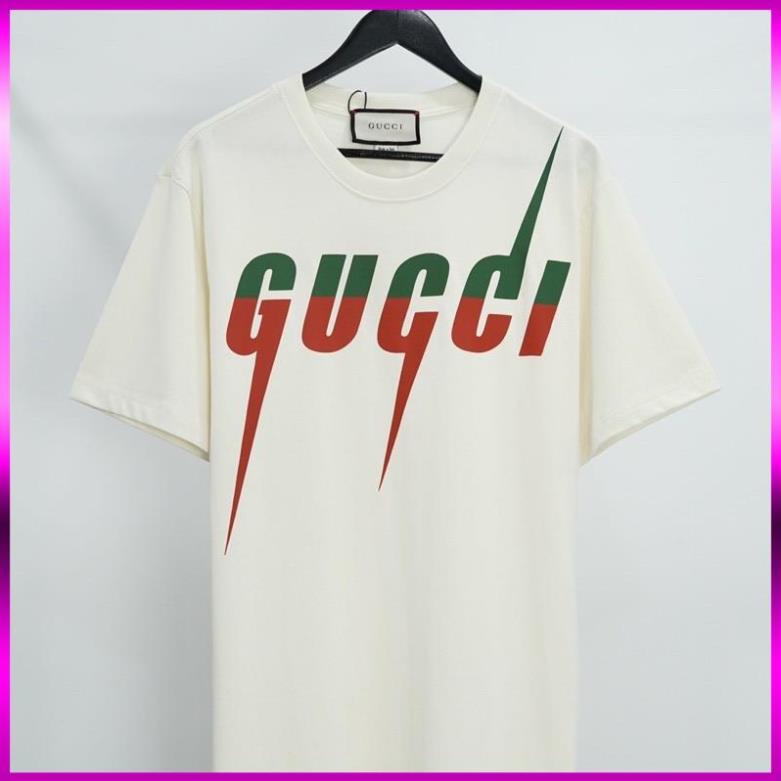 [FREE SHIP] Áo Thun Gugci Tia Sét Unisex Tay Lỡ Form Rộng. Áo Phông Phom Rộng Nữ Giá Rẻ In Hình Chữ Màu Sắc Thời Trang