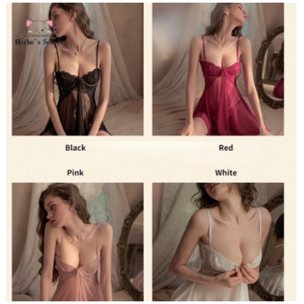 Tặng kèm chip - Váy ngủ ren cài ngực trước có gọng mẫu mới nhất S11